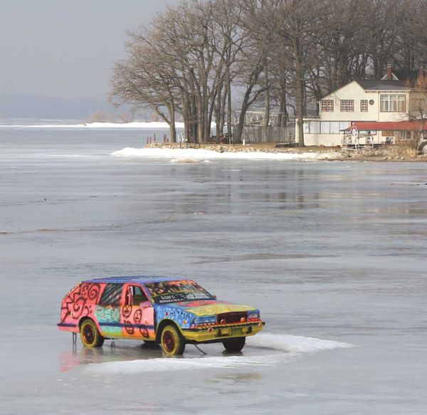 Car on Lake
